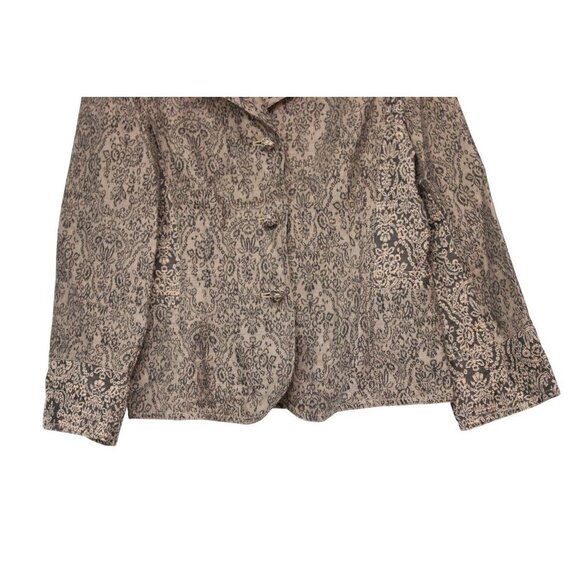 J Jill Blazer Jacket Size 10 Tapestry Peplum Patchwork Lightweight Career Casual - Picture 3 of 13
